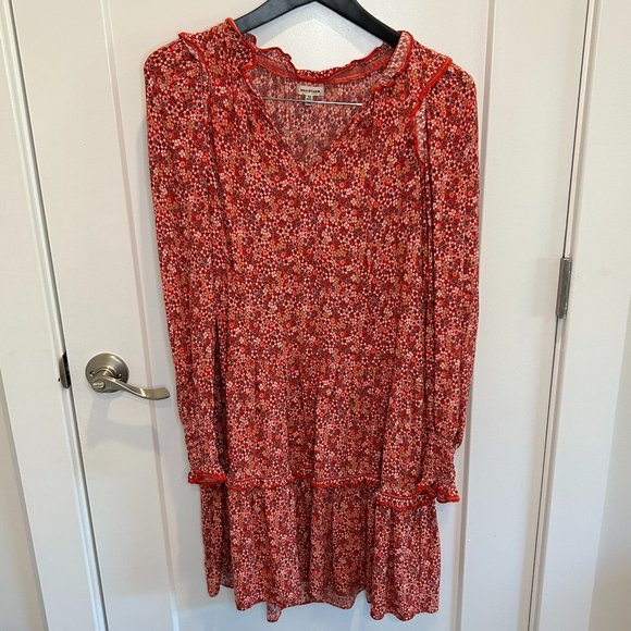 Max Studio Casual Red Print Dress - Picture 2 of 7